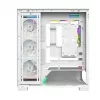 PC skriňa MODECOM VOLCANO STELLAR PLUS ARGB MIDI 8F biela — Mid-Tower, ATX, tvrdené sklo, ARGB osvetlenie, 8 ventilátorov, GPU do 42 cm