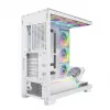 PC skriňa MODECOM VOLCANO STELLAR PLUS ARGB MIDI 8F biela — Mid-Tower, ATX, tvrdené sklo, ARGB osvetlenie, 8 ventilátorov, GPU do 42 cm