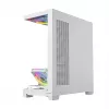 PC skriňa MODECOM VOLCANO STELLAR PLUS ARGB MIDI 8F biela — Mid-Tower, ATX, tvrdené sklo, ARGB osvetlenie, 8 ventilátorov, GPU do 42 cm