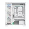 PC skriňa MODECOM VOLCANO STELLAR PLUS ARGB MIDI 8F biela — Mid-Tower, ATX, tvrdené sklo, ARGB osvetlenie, 8 ventilátorov, GPU do 42 cm