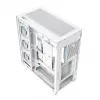 PC skriňa MODECOM VOLCANO STELLAR PLUS ARGB MIDI 8F biela — Mid-Tower, ATX, tvrdené sklo, ARGB osvetlenie, 8 ventilátorov, GPU do 42 cm