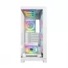 PC skriňa MODECOM VOLCANO STELLAR PLUS ARGB MIDI 8F biela — Mid-Tower, ATX, tvrdené sklo, ARGB osvetlenie, 8 ventilátorov, GPU do 42 cm