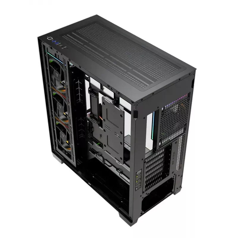 PC skriňa Mid-Tower MODECOM VOLCANO STELLAR PLUS ARGB MIDI, 5 predných ventilátorov, tvrdené sklo, USB-C