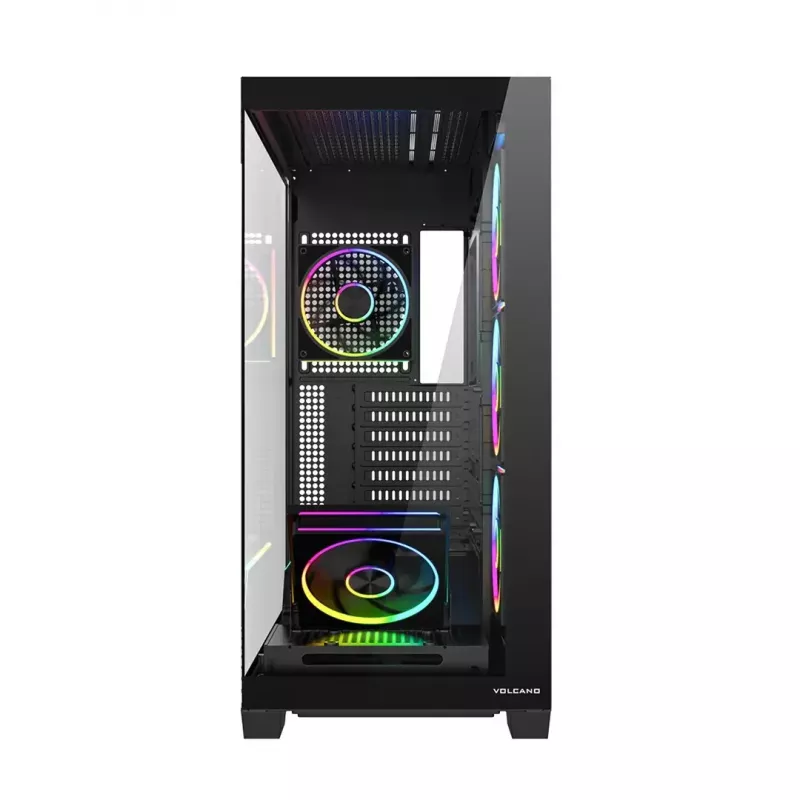 PC skriňa Mid-Tower MODECOM VOLCANO STELLAR PLUS ARGB MIDI, 5 predných ventilátorov, tvrdené sklo, USB-C