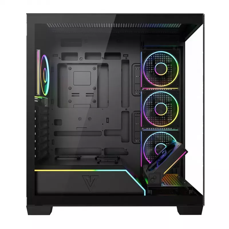 PC skriňa Mid-Tower MODECOM VOLCANO STELLAR PLUS ARGB MIDI, 5 predných ventilátorov, tvrdené sklo, USB-C
