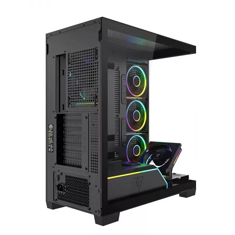 PC skriňa Mid-Tower MODECOM VOLCANO STELLAR PLUS ARGB MIDI, 5 predných ventilátorov, tvrdené sklo, USB-C