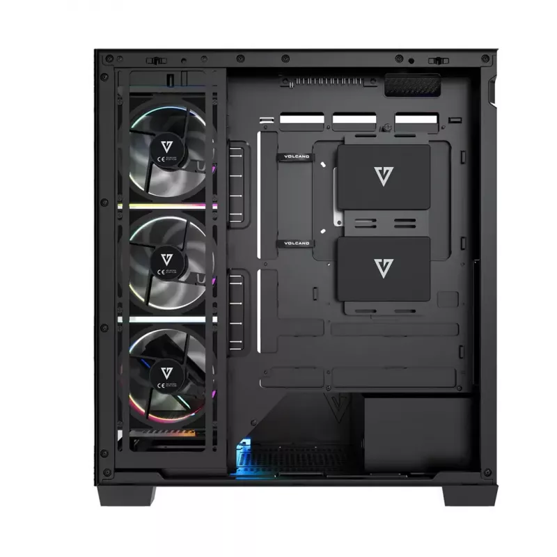 PC skriňa Mid-Tower MODECOM VOLCANO STELLAR PLUS ARGB MIDI, 5 predných ventilátorov, tvrdené sklo, USB-C