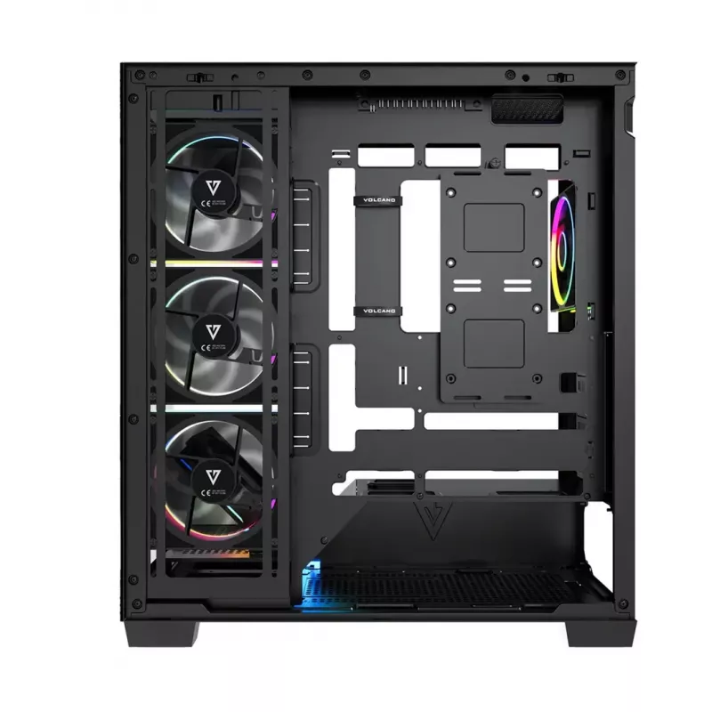 PC skriňa Mid-Tower MODECOM VOLCANO STELLAR PLUS ARGB MIDI, 5 predných ventilátorov, tvrdené sklo, USB-C