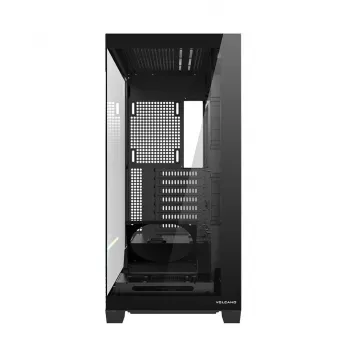 PC skriňa MODECOM VOLCANO STELLAR PLUS MIDI čierna — Mid-Tower ATX, tvrdené sklo, USB-C, podporuje grafické karty do 420 mm