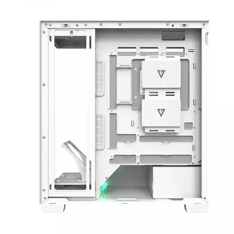 PC skriňa MODECOM VOLCANO STELLAR PLUS MIDI biela — Midi Tower, microATX, tvrdené sklo, USB-C, podporuje GPU 420 mm