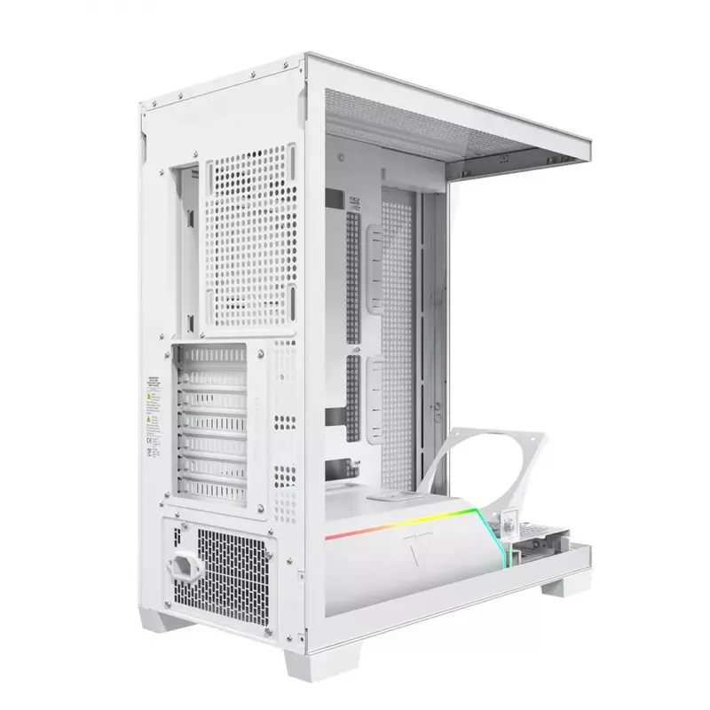 PC skriňa MODECOM VOLCANO STELLAR PLUS MIDI biela — Midi Tower, microATX, tvrdené sklo, USB-C, podporuje GPU 420 mm