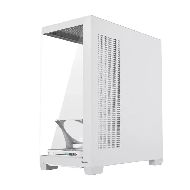 PC skriňa MODECOM VOLCANO STELLAR PLUS MIDI biela — Midi Tower, microATX, tvrdené sklo, USB-C, podporuje GPU 420 mm