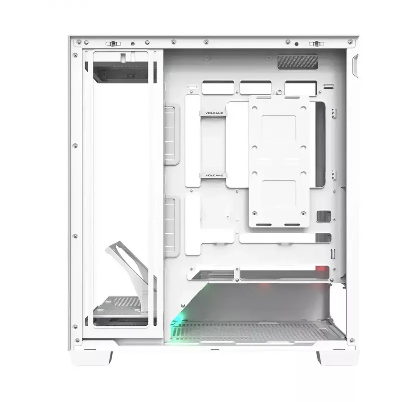 PC skriňa MODECOM VOLCANO STELLAR PLUS MIDI biela — Midi Tower, microATX, tvrdené sklo, USB-C, podporuje GPU 420 mm