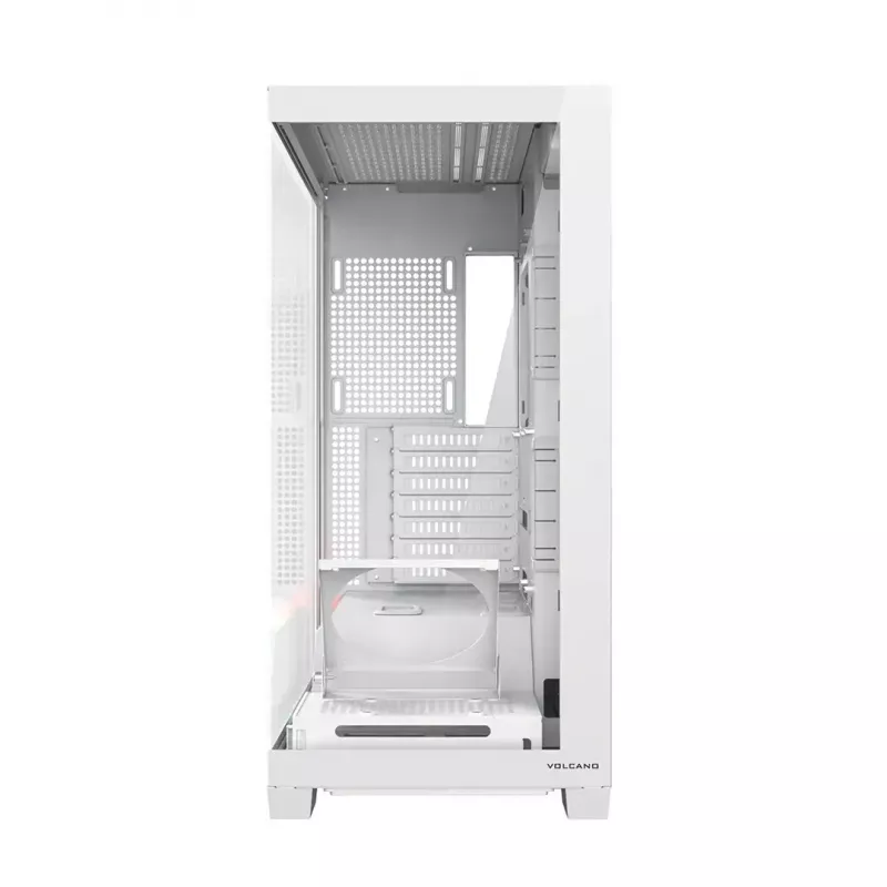 PC skriňa MODECOM VOLCANO STELLAR PLUS MIDI biela — Midi Tower, microATX, tvrdené sklo, USB-C, podporuje GPU 420 mm