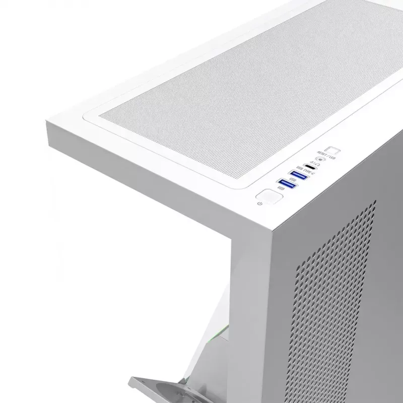 PC skriňa MODECOM VOLCANO STELLAR PLUS MIDI biela — Midi Tower, microATX, tvrdené sklo, USB-C, podporuje GPU 420 mm