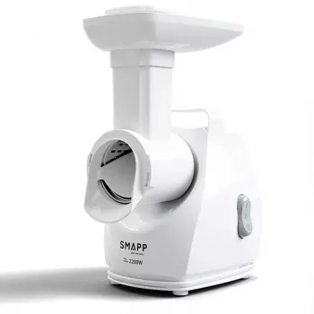 Mlynček na mäso SMAPP model 490.81 biely – 2200 W, 1 rýchlosť, 2,7 kg/min, 3 mlynčekové kotúče, biela, nástavec na drvenie
