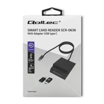 Čítačka kariet QOLTEC Smart ID Card Reader Intelligenst model 50636 USB Type-C
