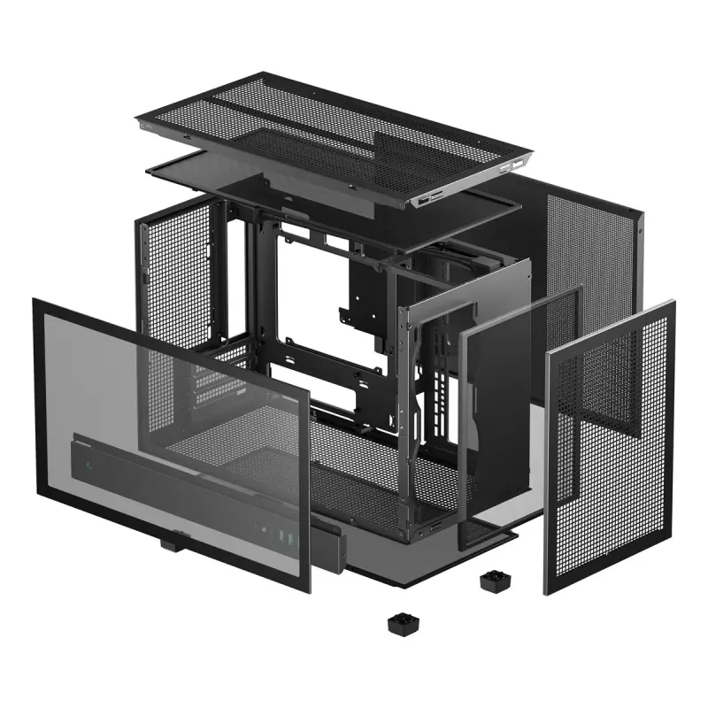 PC skriňa DeepCool CH260 Micro Tower čierna — Micro-ATX/Mini-ITX, tvrdené sklo, USB-C, max. GPU 413 mm
