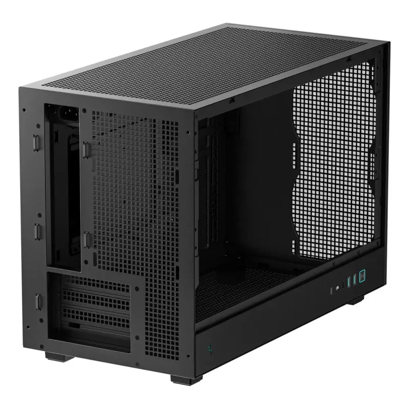 PC skriňa DeepCool CH260 Micro Tower čierna — Micro-ATX/Mini-ITX, tvrdené sklo, USB-C, max. GPU 413 mm