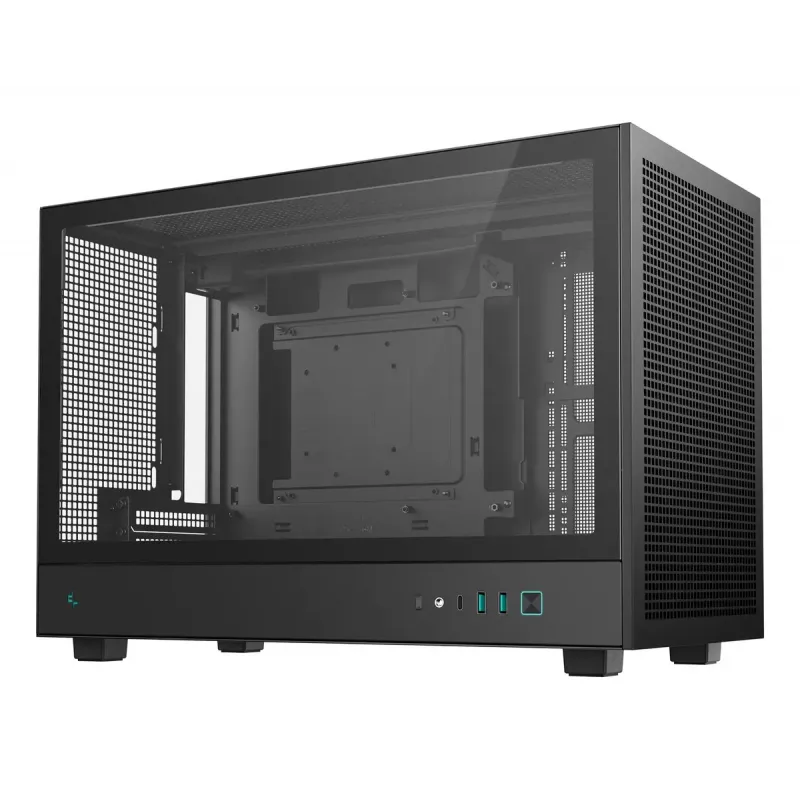PC skriňa DeepCool CH260 Micro Tower čierna — Micro-ATX/Mini-ITX, tvrdené sklo, USB-C, max. GPU 413 mm