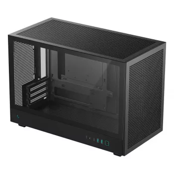 PC skriňa DeepCool CH260 Micro Tower čierna — Micro-ATX/Mini-ITX, tvrdené sklo, USB-C, max. GPU 413 mm