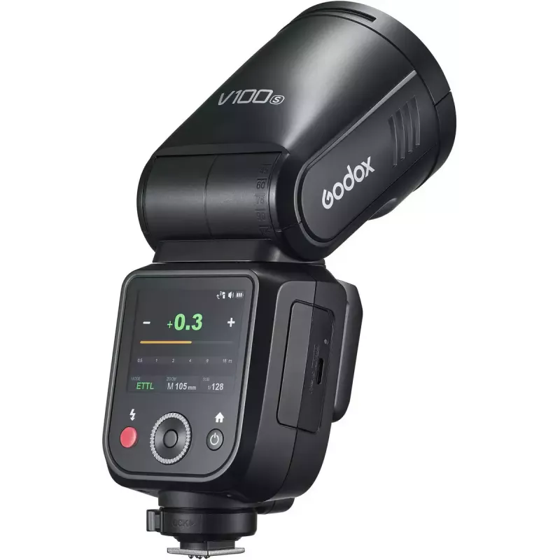 Blesk Godox V100 pre Sony – prenosný 100 Ws kamerový blesk, vstavaná nabíjateľná batéria