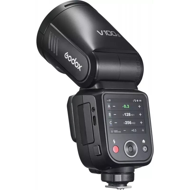 Blesk Godox V100 pre Sony – prenosný 100 Ws kamerový blesk, vstavaná nabíjateľná batéria