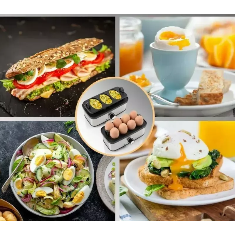 ProfiCook PC-EK 1275 Varič vajec, 400 W, až 8 vajec, čierna/nehrdzavejúca oceľ (501275)