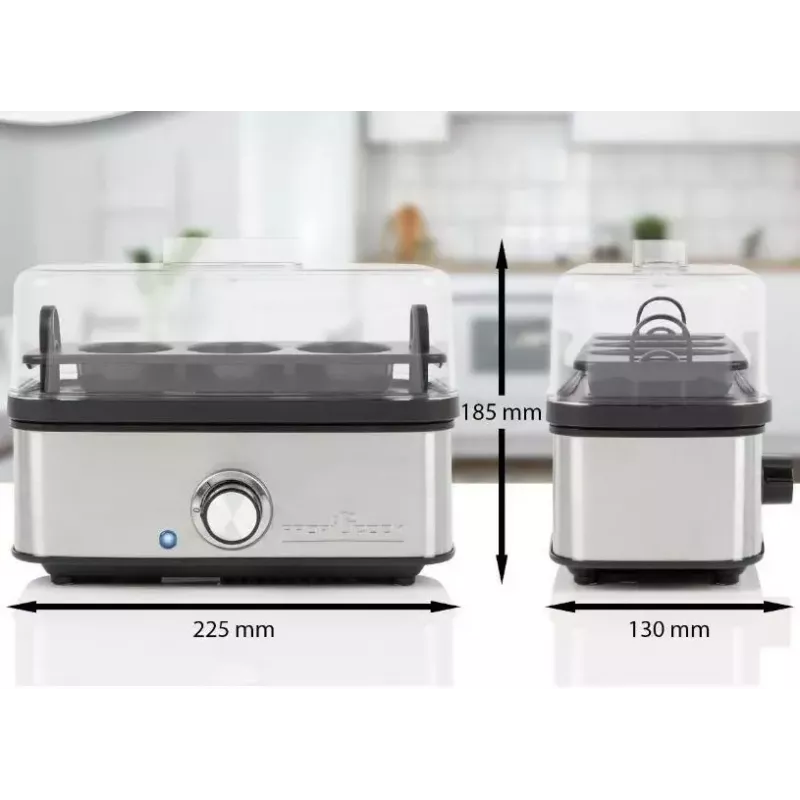ProfiCook PC-EK 1275 Varič vajec, 400 W, až 8 vajec, čierna/nehrdzavejúca oceľ (501275)