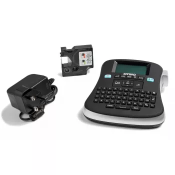 DYMO LabelManager 210D+ Ručná sada na tvorbu etikiet | QWERTY klávesnica | s 12 mm čiernymi na bielom D1 etiketami a prenosným kufrom