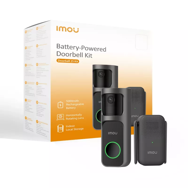 Imou Doorbell 2S Kit Čierna 3 MP Bezdrôtový Nástenná montáž