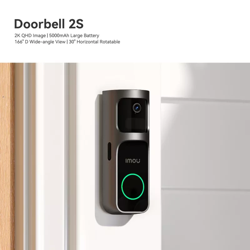 Imou Doorbell 2S Kit Čierna 3 MP Bezdrôtový Nástenná montáž
