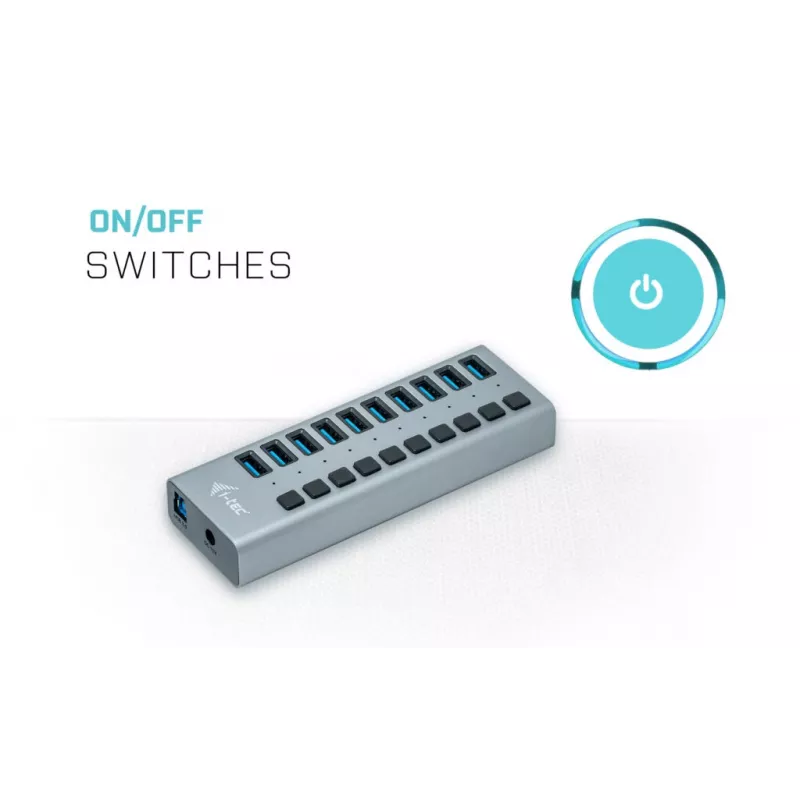 i-tec USB 3.0 nabíjací HUB 10 portov + napájací zdroj 48 W