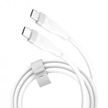 USB-C-na-USB-C nabíjací/dátový kábel j5create JUCX17W, 60W, tekutý silikón, 1,8 m, biely