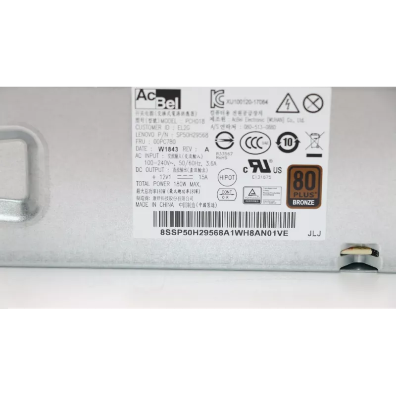 Lenovo 00PC780 napájací zdroj 180 W strieborný