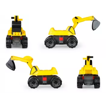 Jazdné rýpadlo Lena GIGA TRUCKS Excavator PRO 4 kolesá plast oceľ