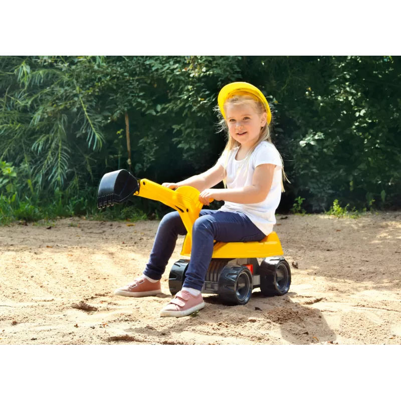 Jazdné rýpadlo Lena GIGA TRUCKS Excavator PRO 4 kolesá plast oceľ