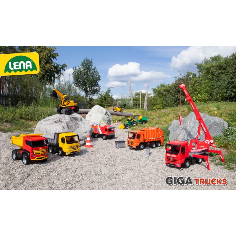 Jazdné rýpadlo Lena GIGA TRUCKS Excavator PRO 4 kolesá plast oceľ