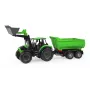 Mechanický hrací traktor Lena Deutz-Fahr Worxx s dĺžkou 74 cm a odnímateľným prívesom