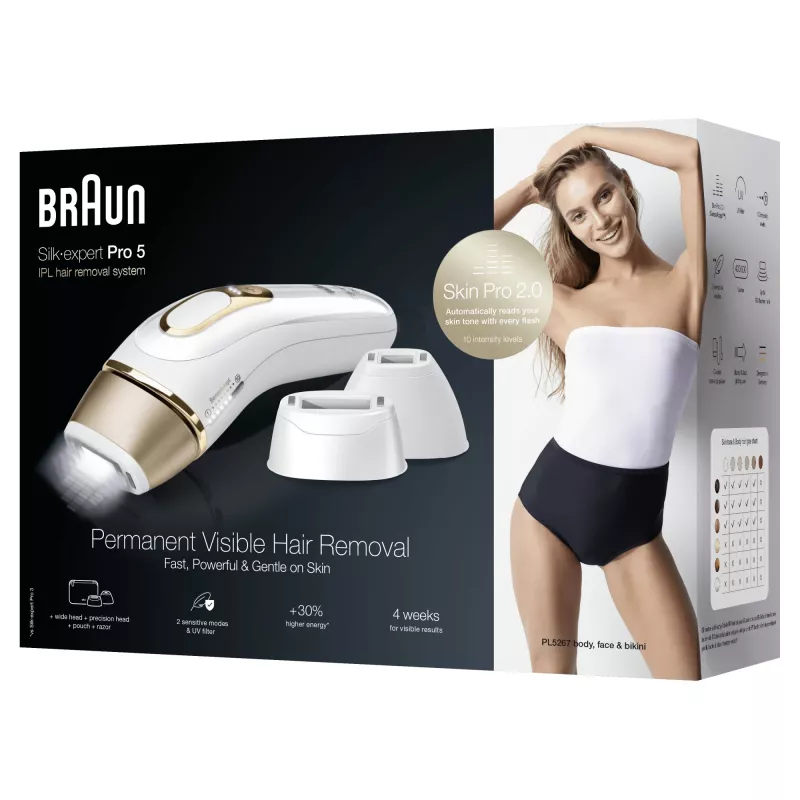Braun Silk-expert Pro Silk·expert Pro 5 PL5267 intenzívne pulzné svetlo (IPL) zlatá, biela