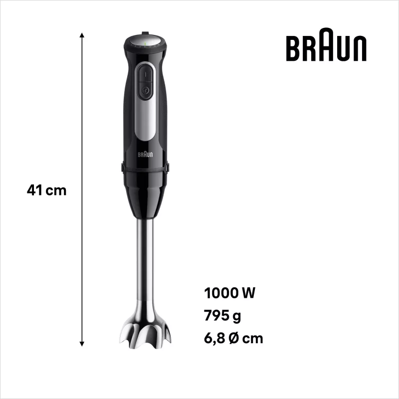 Braun MultiQuick 5 MQ55.254MBK 0,5 l tyčový mixér 1000 W čierna, nerezová oceľ