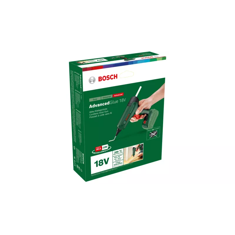 Teplovzdušná pištoľ na lepidlo Bosch AdvancedGlue 18V bezdrôtová pre 11 mm lepiace tyčinky