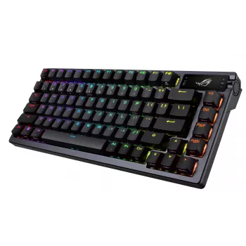Bezdrôtová mechanická klávesnica ASUS ROG Azoth čierna — model 90MP0316-BKUA01, RGB podsvietenie