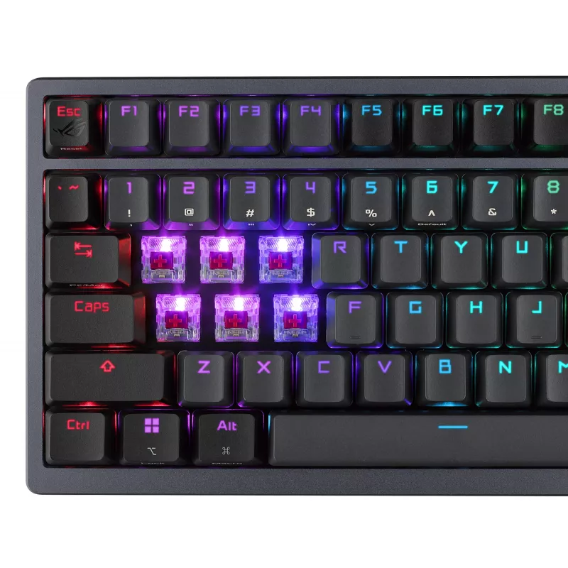 Bezdrôtová mechanická klávesnica ASUS ROG Azoth čierna — model 90MP0316-BKUA01, RGB podsvietenie
