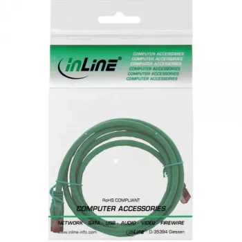 InLine patch kábel S/FTP PiMF Cat.6 250MHz meď bezhalogénový zelený 1m