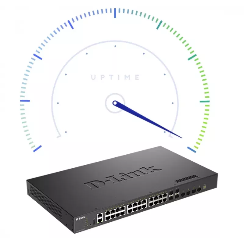 Stohovateľný spravovaný prepínač L3 D-Link DXS-3410-32XY/E, 24x 10GBASE-T + 4x SFP+ + 4x SFP28