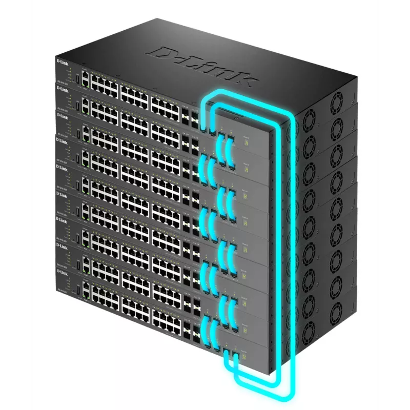 Stohovateľný spravovaný prepínač L3 D-Link DXS-3410-32XY/E, 24x 10GBASE-T + 4x SFP+ + 4x SFP28
