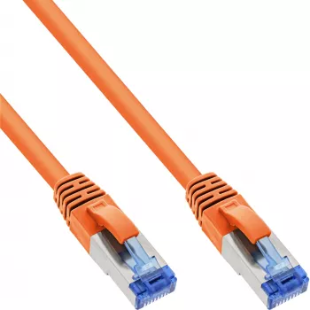 InLine patch kábel S/FTP PiMF Cat.6A bezhalogénový 500MHz oranžový 15m
