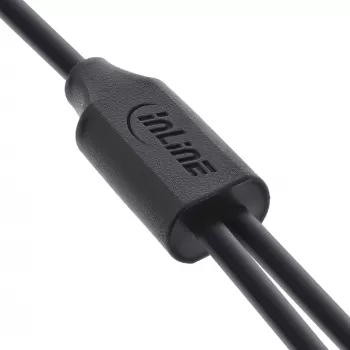 InLine USB 2in1 Y nabíjací kábel, 1x USB-A konektor samec na 2x USB-C konektor samec, čierny 1 m