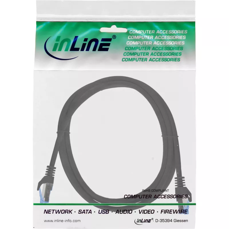 InLine 72603S sieťový kábel čierny 3 m Cat6a S/FTP (S-STP)